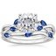 18KW Moissanite Willow Bridal Set With Sapphire Accents, smalltop view