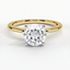 Yellow Gold Moissanite Four-Prong Petite Comfort Fit Ring