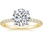 18K Yellow Gold Petite Shared Prong Diamond Ring (1/4 ct. tw.), smalltop view
