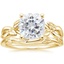 18KY Moissanite Budding Willow Ring with Winding Willow Ring, smalltop view
