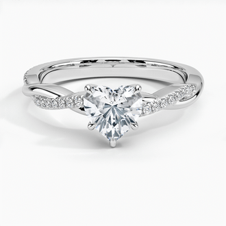 Heart Shape Diamond Engagement Ring In A Four Prong Setting
