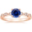 14KR Sapphire Tiara Milgrain Diamond Ring (1/10 ct. tw.), smalltop view