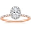 Oval 14K Rose Gold Mixed Metal Waverly Diamond Ring (1/2 ct. tw.)