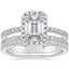 Platinum Linnia Halo Diamond Ring (2/3 ct. tw.) with Luxe Ballad Diamond Ring (1/4 ct. tw.)