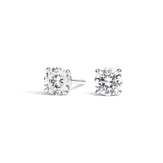 Claw Prong Round Diamond Stud Earrings
