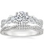 18K White Gold Three Stone Luxe Willow Diamond Ring (1/2 ct. tw.) with Petite Luxe Twisted Vine Diamond Ring (1/4 ct. tw.)