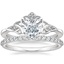 18K White Gold Celtic Crown Diamond Ring with Petite Shared Prong Diamond Ring (1/4 ct. tw.)