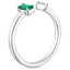 18K White Gold Tess Emerald and Diamond Open Ring, smallside view