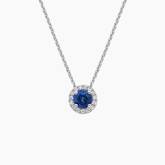 Sapphire Halo Diamond Pendant