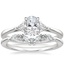 18K White Gold Trillion Three Stone Diamond Ring with Yvette Diamond Ring