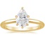 18KY Moissanite Esme Solitaire Ring, smalltop view