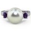 Custom Pearl and Sapphire Trellis Ring