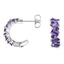 14K White Gold Pia Amethyst Huggie Earrings, smalladditional view 1