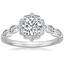 Platinum Cadenza Halo Diamond Ring, smalltop view