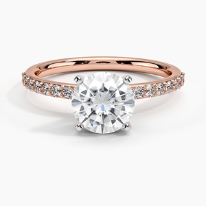 Moissanite Petite Shared Prong Diamond Ring (1/4 ct. tw.) in 14K Rose Gold