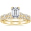 18K Yellow Gold Tacori Petite Crescent Pavé Diamond Ring (1/3 ct. tw.) with Tacori Coastal Crescent Diamond Ring (1/5 ct. tw.)