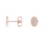 14K Rose Gold Oval Pavé Diamond Stud Earrings, smalladditional view 1