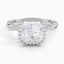 Moissanite Petite Twisted Vine Halo Diamond Ring (1/4 ct. tw.) in 18K White Gold