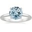 18KW Aquamarine Elodie Solitaire Ring, smalltop view