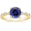 18KY Sapphire Tiara Milgrain Diamond Ring (1/10 ct. tw.), smalltop view
