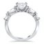 Round and Pear-Shaped Three Stone Diamond Engagement Ring, smallside view