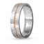Two Tone Hammered Wedding Ring, smallside view