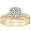 18K Yellow Gold Petite Twisted Vine Halo Diamond Bridal Set (1/3 ct. tw.)
