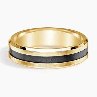 Classic Titanium and Gold Beveled Edge Ring