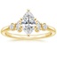 18K Yellow Gold Miroir Diamond Ring, smalltop view