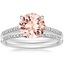 18KW Morganite Lissome Diamond Ring (1/10 ct. tw.) with Whisper Diamond Ring, smalltop view