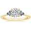 Round Blue Gemstone Engagement Ring 