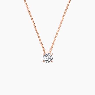 Floating Solitaire Pendant in 14K Rose Gold
