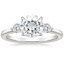 18KW Moissanite Perfect Fit Three Stone Diamond Ring, smalltop view
