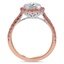 Bezel Diamond and Pink Sapphire Halo Ring, smallside view