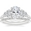 Platinum Oval Five Stone Diamond Ring (1 ct. tw.) with Whisper Diamond Ring (1/10 ct. tw.)