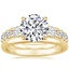 18K Yellow Gold Tapered Sienna Diamond Ring with 2mm Comfort Fit Wedding Ring