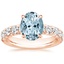 14KR Aquamarine Ellora Diamond Ring, smalltop view