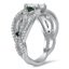 Open Strand Engagement Ring with Trillion-Shaped Emeralds, smallside view