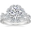 18K White Gold Blooming Rose Diamond Ring (1 ct. tw.) with Luxe Petite Shared Prong Diamond Ring (3/8 ct. tw.)
