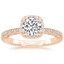 Round 18K Rose Gold Tacori Coastal Crescent Cushion Bloom Diamond Ring