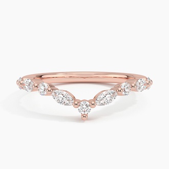 Curved Versailles Diamond Ring in 14K Rose Gold
