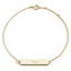 14K Yellow Gold Engravable Bar Bracelet, smalltop view on a hand