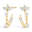 Floral Diamond Hoop Earrings 