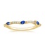 18K Yellow Gold Luxe Willow Contoured Ring with Sapphire and Diamond Accents (1/10 ct. tw.), smalltop view