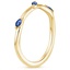 18K Yellow Gold Willow Contoured Ring With Sapphire Accents, smallside view