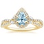 Yellow Gold Aquamarine Luxe Willow Halo Diamond Ring (2/5 ct. tw.)