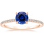 Rose Gold Sapphire Demi Diamond Ring with Sapphire Accents (1/4 ct. tw.)