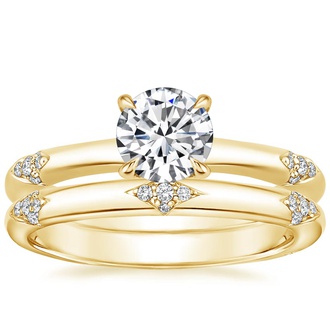 18K Yellow Gold Alula Diamond Bridal Set