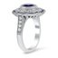 Vintage-Inspired Diamond and Sapphire Halo Ring, smallview