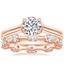 14K Rose Gold Jade Trau Alure Solitaire Ring with Jade Trau Cavetta Eternity Diamond Ring